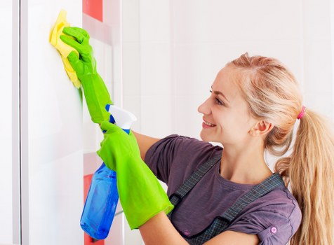 Office cleaning team working in a modern Watford workplace