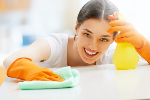 Local cleaner preparing a Watford flat for one off cleaning