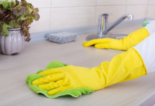 Professional cleaners carrying out end of tenancy cleaning in a Watford home