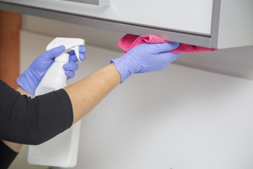 Detailed bathroom cleaning during a Watford move out clean